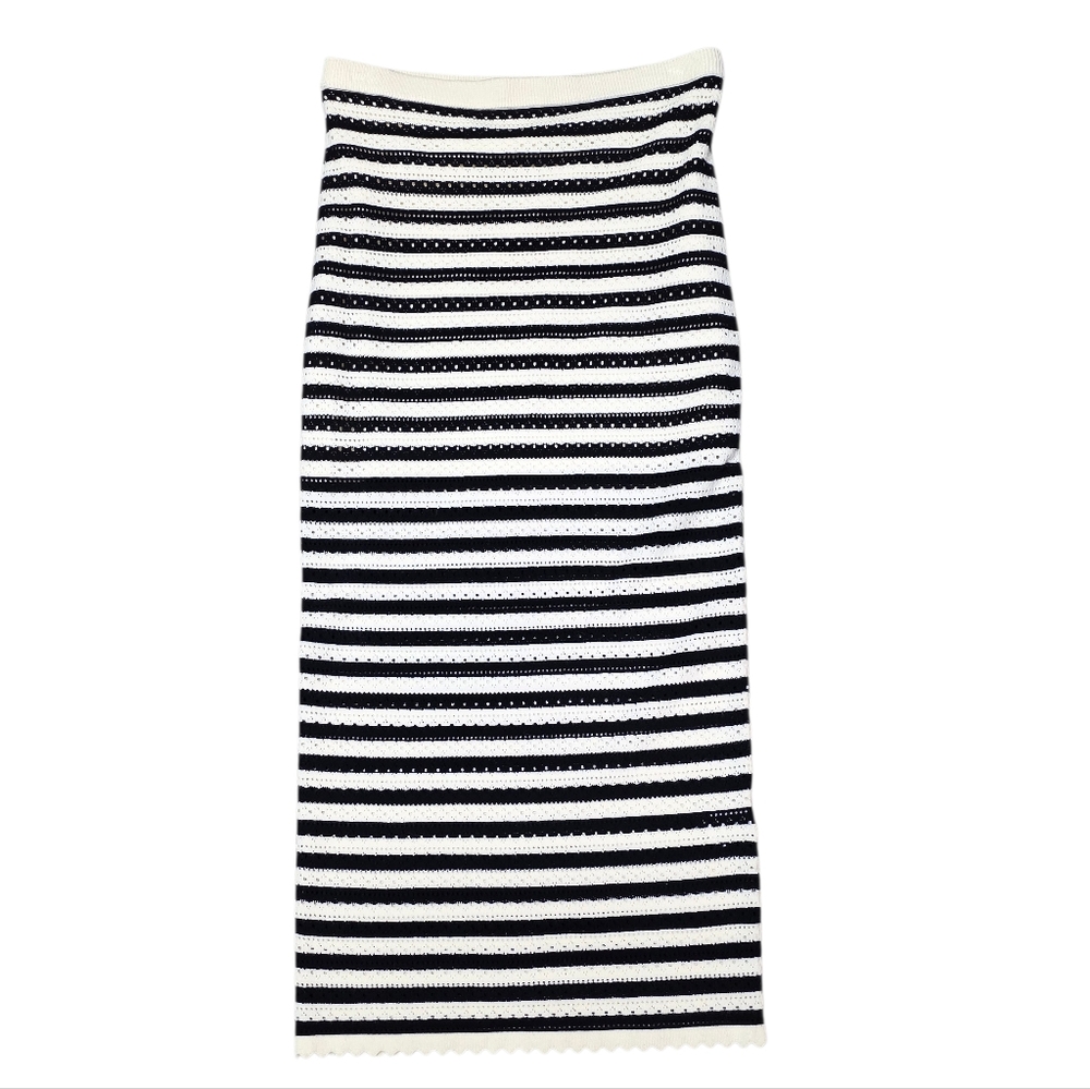 AMANDA UPRICHARD SEINE SKIRT BLACK CREAM STRIPE‎ S - Picture 3 of 12